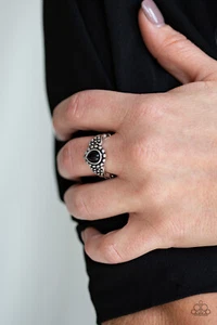 Pep Talk Black Ring Paparazzi New - Picture 1 of 2