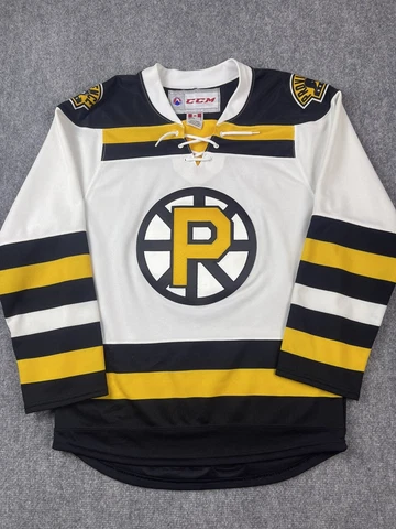 CCM Providence Bruins Jersey Adult Small White Yellow AHL Hockey Rhode Island Cover