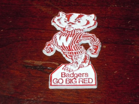 WISCONSIN BADGERS Vintage NCAA Big 10 RUBBER FRIDGE MAGNET Standings Board Cover