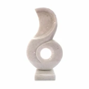 Sun And Moon Table Sculpture In White Marble H. 40Cm - Picture 1 of 3