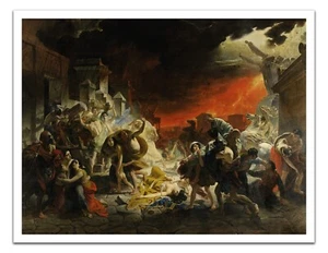 Pintura famosa de Karl Bryullov EL ÚLTIMO DÍA DE POMPEYA 1828" estampado premium 17x22 - Imagen 1 de 2
