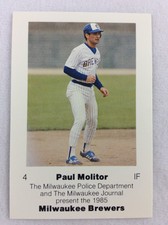 1985 Milwaukee Brewers Police Baseball Card #04-Paul Molitor