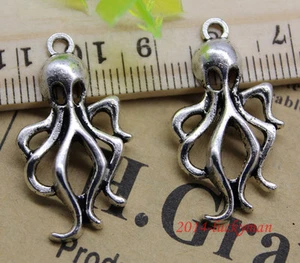 Lot 20/60X Retro Jewelry Making DIY octopus alloy Charms pendants 31x17mm - Picture 1 of 3