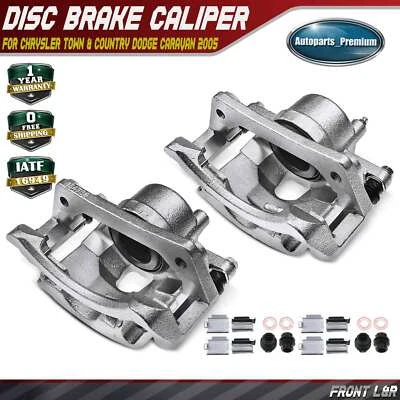 Par de pinças de freio dianteiro com suporte para Dodge Grand Caravan Caravan Chrysler - Imagem 1 de 4