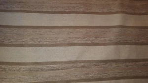  RAILROADED SATIN STREIFEN BEIGE HELLBRAUN CREME BRAUN GEWEBT STRUKTUR POLSTERSTOFF - Bild 1 von 3