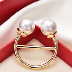 2pcs Pearl Tee Shirt Clips Fashion Scarf Hijab Round Buckle Golden Rings