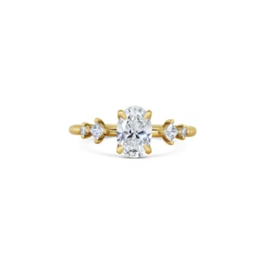 14k Yellow Gold Oval Cut Diamond Ring 1.20 Ct IGI Lab Created Wedding - Imagen 1 de 12