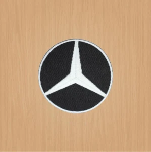embroidery patch Iron on sew on patch, Mercedes white patch round, Cars patch  - Picture 1 of 1
