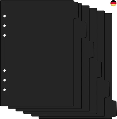 Jeffdad 6 Stück Trennblätter A5, Kunststoff Ordner Trennblätter Ordner Register