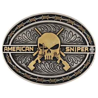 🎯💥Hebilla de actitud Montana Silversmiths AMERICAN SNIPER Chris Kyle con calavera🎯👀 Foto 1 de 4