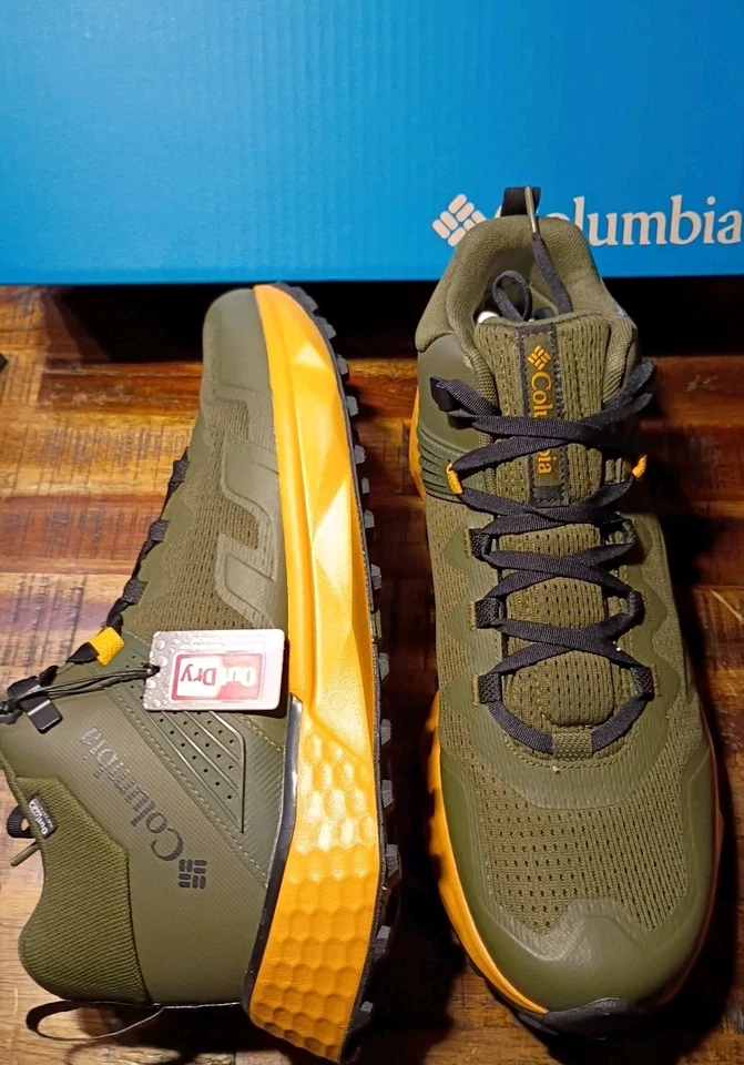 Zapato de Senderismo Para Hombres Columbia Facet 75 Medio Secado Impermeable Verde Ejército/Amarillo Talla 14 Foto 1 de 4