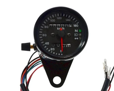 Tacho 12V Motorrad Quad ATV Tachometer universal Kilometerzähler 60mm beleuchtet - Bild 1 von 4