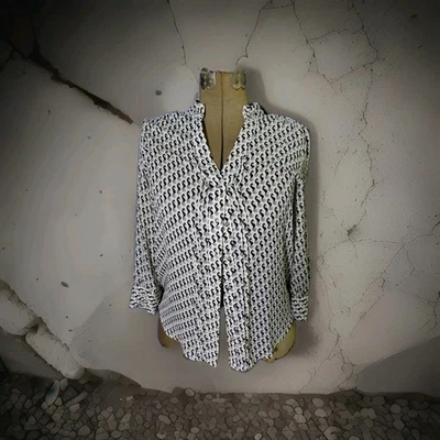 Moulinette Soeurs Women's Blouse White Black Seahorse Print Long Sleeve Size 6 - Image 1 of 4