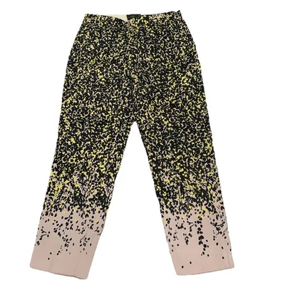 J. Pantalones Martie Crew para mujer 2P forrados amarillo negro rosa abstracto floral nuevos $119 Foto 1 de 4