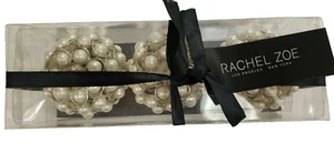 Set of 3 Rachel Zoe Silver Faux Pearl Decorative Mini Pumpkins Fall Decor - Picture 1 of 4