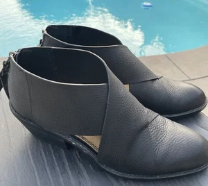 Anthropologie Splendid Danele Mönchsriemen Leder Cutout Booties * Größe 6,5 schwarz - Bild 1 von 5
