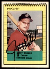 1991 ProCards Jerry Willard IP Signed Auto Richmond Braves #2573