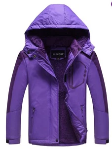 U2 Wear Mädchen violett & lila Kapuze gefütterter Mantel Jacke wasserabweisend Größe 14 - Bild 1 von 11