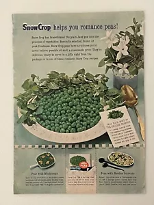 Vintage 1962 SnowCrop Peas Print Ad “SnowCrop Helps You Romance Peas” - Picture 1 of 1