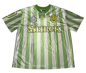 Shrek Soccer Style Jersey Green/White Striped Men's Large FREE SHIPPING! - Picture 1 of 8