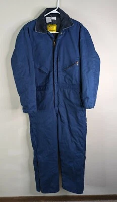 Vintage Men's Work N Sport Large Short Insulated Coveralls Made in USA Blue  - Image 1 of 4