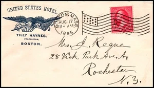 17 Aug 1895 United States Hotel Boston, MA Illustrated Hotel Advert Cover - Picture 1 of 2