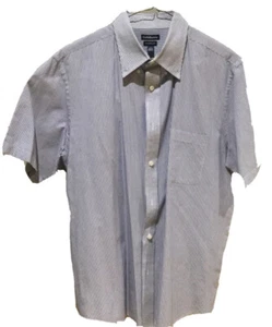 Croft And Barrow Mens S/S Dress Shirt Classic Fit Blue Pin Stripe Size L 16.5-17 - Picture 1 of 5