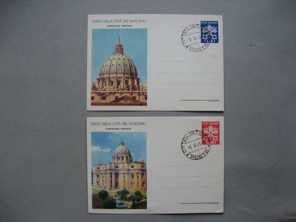 VATICAN, 2x ill. prestamped PC 1949, CTO not FD - Image 1 of 1