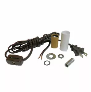 KIT MINI LÁMPARA ENCHUFE CANDELABRO - CABLE MARRÓN CON INTERRUPTOR DE LÍNEA TD-400BRN - Imagen 1 de 1