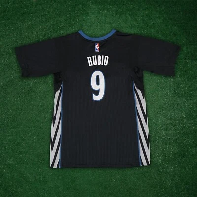 Ricky Rubio Minnesota Timberwolves NBA Adidas Black Youth Swingman Jersey - Image 1 of 4