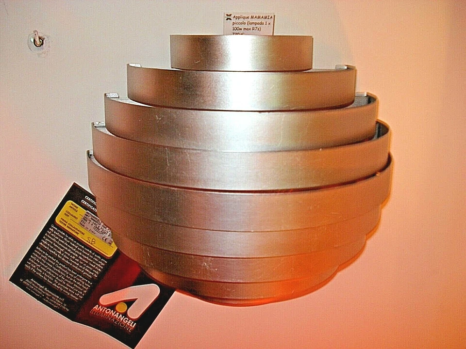 ANTONANGELI - LAMPADA DA PARETE MOD. MAMAMIA - FOGLIA ARGENTO - Immagine 1 di 4