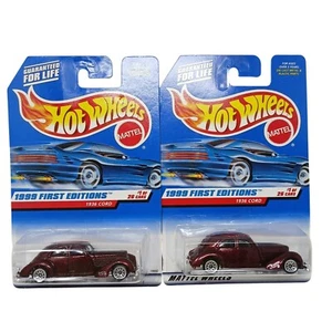 2 Hot Wheels 1999 First Editions 1936 Cord Cars Collector #649 New #D-19 - Picture 1 of 8