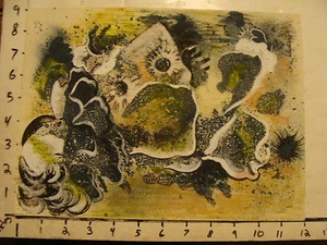 Original ROSE SUSLOVICH ART: unsigniertes abstraktes verstecktes Gesicht, AUGEN, grün SO COOL - Bild 1 von 1