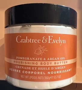 Crabtree & Evelyn Pomegranate Argan Oil Body Butter Lotion 12.7 oz Full Size NEW - Picture 1 of 3