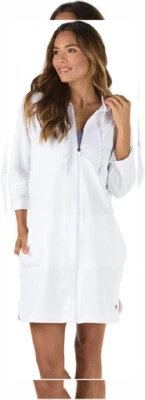 Speedo Women's Hooded Aquatic Fitness Robe and Cover-Up, with Large, White  - Image 1 of 4