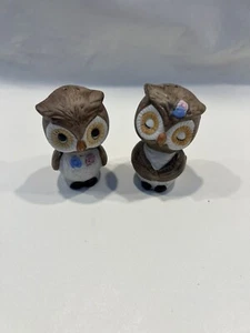 vintage big eyed brown owl salt and pepper shakers Korea - Picture 1 of 6