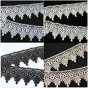 PIZZO, bordo pizzo, Guipure, larghezza 47 mm, *218*, bianco, nero, beige, ecru - Foto 1 di 9