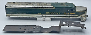 Gilbert American Flyer S Gauge 475 Rocket PA Shell and Frame for Parts - Chrome