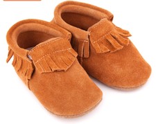 Baby Leather Pre-walker Moccasin in Tan (size L 12-18mths) SKEANIE