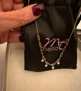 Meira T 14k Yellow Gold 16 in necklace With 4 Pavey diamond drops - Picture 1 of 2