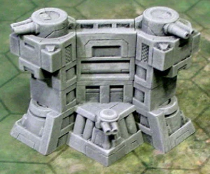 Wargames 6mm / 1/300 Scenery Terrain Building Epic - Twin Gun Towers - Bild 1 von 5