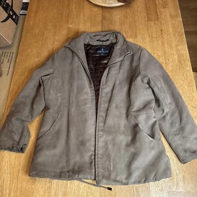 Vintage London Fog Jacket All Weather Suede Brown Quilt Lining Winter Warm - Image 1 of 4