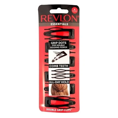 Revlon Double Grip Hair Clips, 6 Count, Black (Pack Of 1) - Image 1 of 4