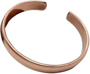 Copper Bracelet for Unisex, Gift For Her & Him, Half Round Adjustable Bangle - Picture 1 of 3