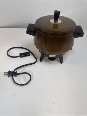 Olla de fondue eléctrica antiadherente de aluminio marrón retro vintage Chilton Ware Foto 1 de 4