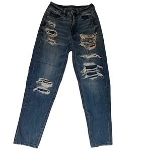 American Eagle AE Distressed Patches Mom Jeans Damen Gr. 00 Straight Leg - Bild 1 von 13