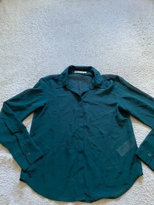 Abercrombie & Fitch Damen transparentes Langarmshirt mit Knopfleiste grün Größe XS - Bild 1 von 10