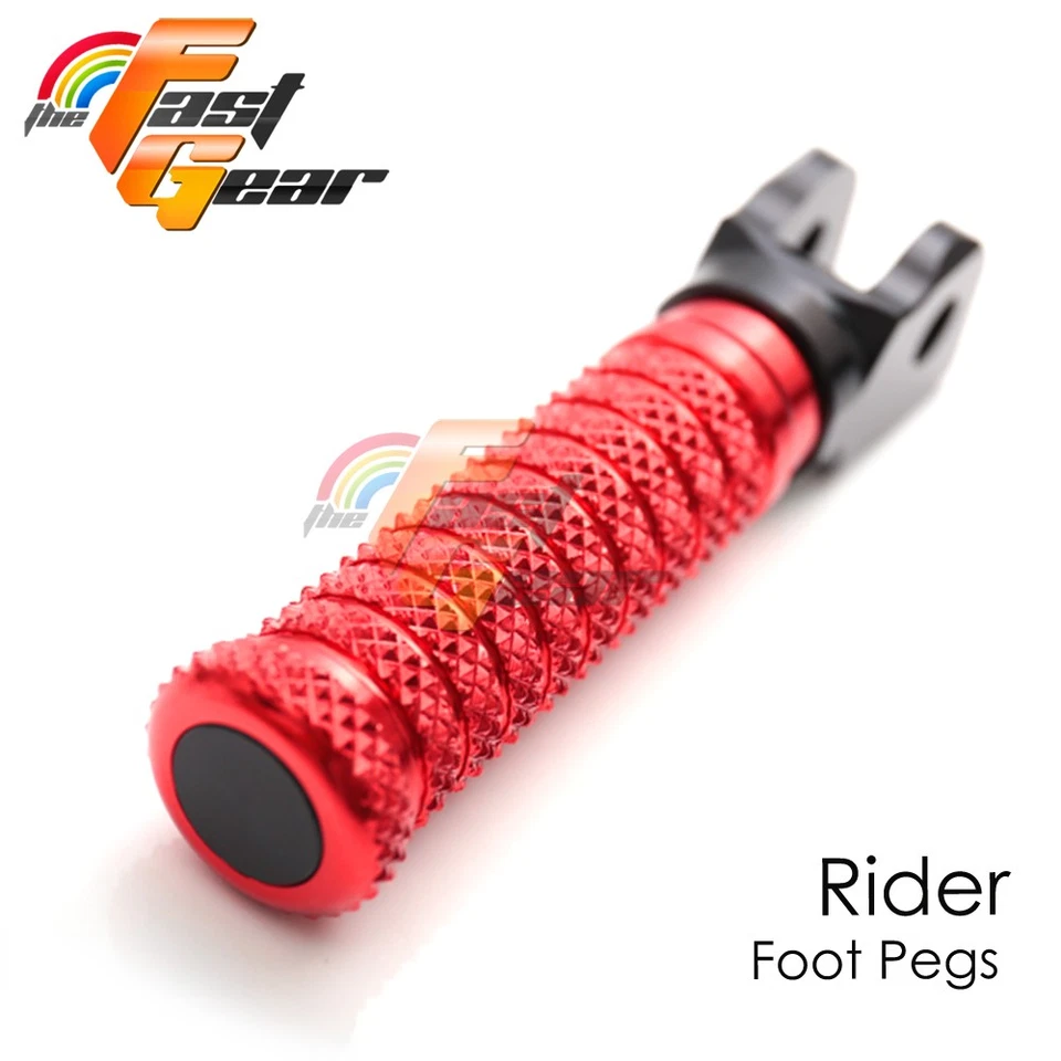 Para Aprilia Tuono 125 17-19 18 estriberas delanteras rojas motocicleta agarre M Foto 1 de 4