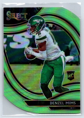2020 Panini Select Denzel Mims #363 RC Neon Green Prizm Die Cut New York Jets - Image 1 of 2