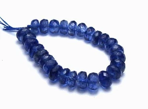 3" Strand BLUE KYANITE 5mm Faceted Rondelle Beads AAA NATURAL - Imagen 1 de 2